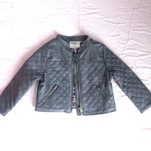 Gray Faux Leather Jacket